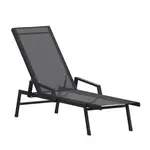 Flash Furniture JJ-LC323-BLK-BLK-GG Brazos Chaise Lounge Chair