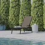 Flash Furniture JJ-LC323-BLK-BR-GG Brazos Chaise Lounge Chair