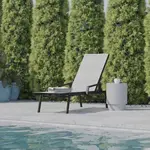 Flash Furniture JJ-LC323-BLK-GRY-GG Brazos Chaise Lounge Chair