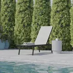 Flash Furniture JJ-LC326-BLK-GRY-GG Brazos Chaise Lounge Chair