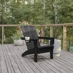 Flash Furniture LE-HMP-1045-10-BK-GG Halifax Adirondack Patio Chair