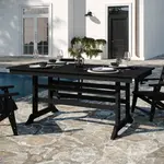 Flash Furniture LE-HMP-158-01-BLK-GG Abraham Adirondack Dining Table