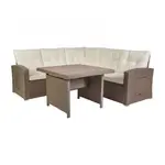 Flash Furniture LTS-SET-02023-BG-BR-GG Huck Conversation Set Sofa with Dining Table