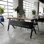 Flash Furniture MT-M6024-Y-LEG-WLNBLK-GG Davis Training Table