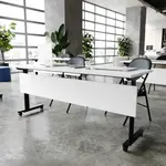 Flash Furniture MT-M7224-T-LEG-WHTBLK-GG Palmer Training Table