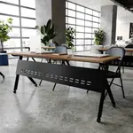 Flash Furniture MT-M7224-Y-LEG-WLNBLK-GG Davis Training Table