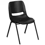 Flash Furniture RUT-16-PDR-BLACK-GG Hercules Series Student Shell Stacking Chair