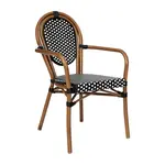 Flash Furniture SDA-AD642002A-BKWH-NAT-GG Lourdes Bistro Stacking Chair