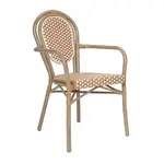 Flash Furniture SDA-AD642002A-NATWH-LTNAT-GG Lourdes Bistro Stacking Chair