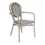Flash Furniture SDA-AD642002A-TXT-BLKWH-LTNAT-GG Marseille Bistro Stacking Chair