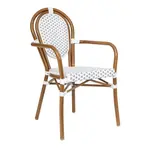 Flash Furniture SDA-AD642002A-WHGY-NAT-GG Lourdes Bistro Stacking Chair