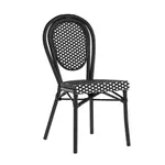 Flash Furniture SDA-AD642002S-BKWH-BK-GG Lourdes Bistro Stacking Chair