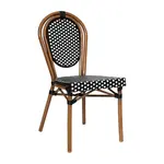 Flash Furniture SDA-AD642002S-BKWH-NAT-GG Lourdes Bistro Stacking Chair