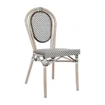 Flash Furniture SDA-AD642002S-TXT-BLKWH-LTNAT-GG Marseille Bistro Stacking Chair