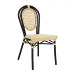 Flash Furniture SDA-AD642110-1-NAT-BK-GG Cannes Bistro Stacking Chair