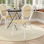 Flash Furniture SDA-AD642110-1-NAT-WH-GG Cannes Bistro Stacking Chair