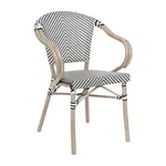 Flash Furniture SDA-ADS642108-BLKWH-LTNAT-GG Marseille Bistro Stacking Chair