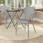 Flash Furniture SDA-ADS642108-BLKWH-LTNAT-GG Marseille Bistro Stacking Chair