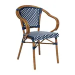 Flash Furniture SDA-ADS642142-NVYWH-NAT-GG Bordeaux Bistro Stacking Chair