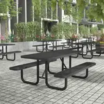 Flash Furniture SLF-EML72-H48L-BK-GG Mantilla Outdoor Picnic Table