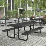 Flash Furniture SLF-EML96-H60L-BK-GG Mantilla Outdoor Picnic Table