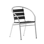 Flash Furniture TLH-017W-BK-GG Lila Restaurant Stacking Armchair