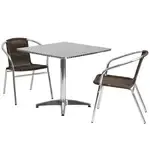 Flash Furniture TLH-ALUM-32SQ-020CHR2-GG Table & Chair Set