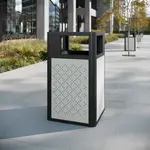 Flash Furniture UB-OTB-67W-BLK-SLV-GG Brooks Indoor-Outdoor Trash Can