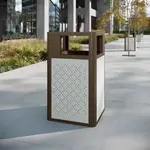 Flash Furniture UB-OTB-67W-BRN-SLV-GG Brooks Indoor-Outdoor Trash Can