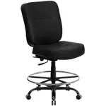 Flash Furniture WL-735SYG-BK-LEA-D-GG Hercules Series Big & Tall Drafting Stool
