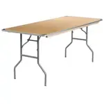 Flash Furniture XA-3072-BIRCH-M-GG Heavy Duty Folding Banquet Table