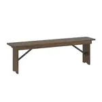 Flash Furniture XA-B-60X12-GG Hercules Series Folding Rustic Farm Bench