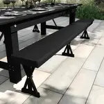 Flash Furniture XA-B-96X12-L-XLEGS-BW-GG Hercules Series Folding Rustic Farm Bench