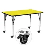 Flash Furniture XU-A2460-REC-YEL-H-A-CAS-GG Activity Table