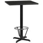 Flash Furniture XU-BLKTB-3030-T2222B-3CFR-GG Table