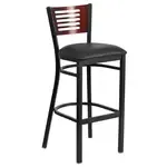 Flash Furniture XU-DG-6H1B-MAH-BAR-BLKV-GG Hercules Series Restaurant Bar Stool