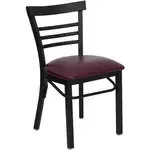 Flash Furniture XU-DG6Q6B1LAD-BURV-GG Hercules Series Restaurant Side Chair