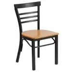 Flash Furniture XU-DG6Q6B1LAD-NATW-GG Hercules Series Restaurant Side Chair