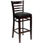 Flash Furniture XU-DGW0005BARLAD-WAL-BLKV-GG Hercules Series Restaurant Bar Stool