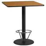 Flash Furniture XU-NATTB-3636-TR24B-4CFR-GG Table