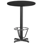 Flash Furniture XU-RD-30-BLKTB-T2222B-3CFR-GG Table