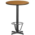 Flash Furniture XU-RD-30-NATTB-T2222B-3CFR-GG Table