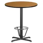 Flash Furniture XU-RD-36-NATTB-T3030B-3CFR-GG Table