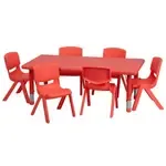Flash Furniture YU-YCX-0013-2-RECT-TBL-RED-E-GG Preschool Activity Table Set