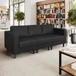 Flash Furniture ZB-8921-3S-BLK-GG Hercules Artemis Reception Sofa
