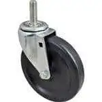 FMP 120-1001 Standard-Duty 5" Threaded Stem Caster Black polyolefin wheel and hub