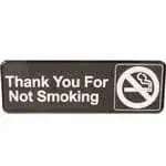 FMP 280-1138 Thank You For Not Smoking Sign 3" x 9"