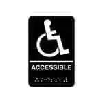 FMP 280-1195 Accessible Wheelchair Sign with Braille 3" x 9"