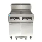 Frymaster SCFHD260G Decathlon HD (2) 80 lb. Frypots Gas Floor Fryer with Thermatron Controls and Built-In Filtration System, 120 Volts - 250,000 BTU