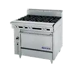 Garland US Range Garland/US Range C0836-13 Commercial Range, 36" W with 4 Burners (1) 12" Even Heat Hot Top and Storage Base - 145,000 BTU